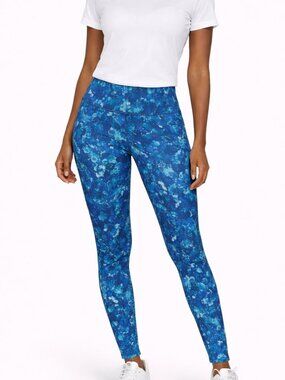 NWT - Small leggings. LAUNDRY by SHELLI SEGAL. Blue yoga pants w/ side pockets.